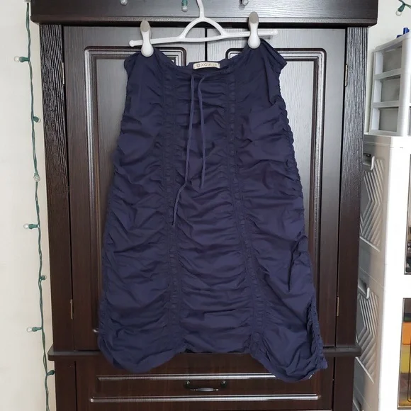 Like NEW! XCVI Double Shirred Panel Skirt In "Navy", Size XL - Picture 3 of 8